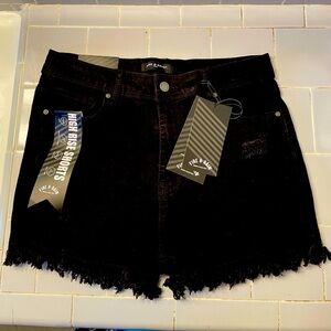 Black high rise distressed shorts, Juniors Size 11